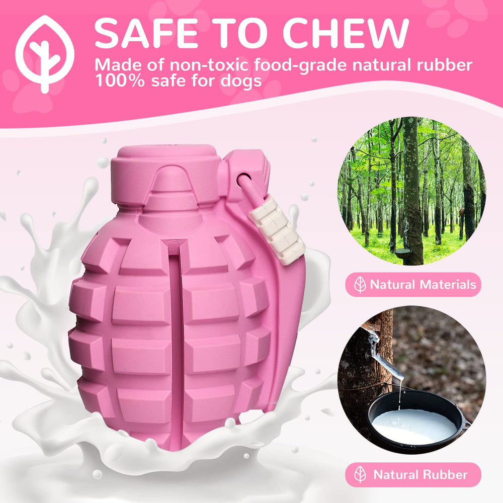 Fairsh safe rubber grenade toy for strong chewers and safe play