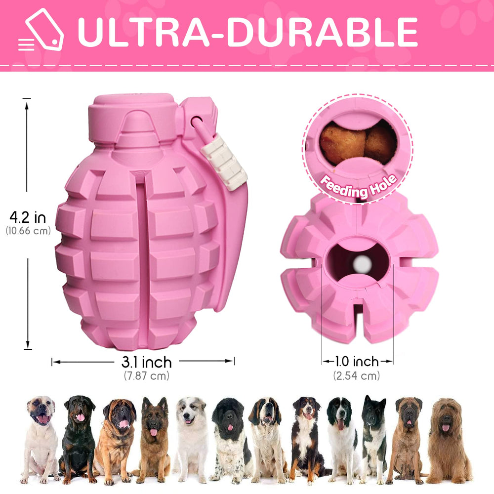 Fairsh treat-stuffing grenade toy using kibble or peanut butter