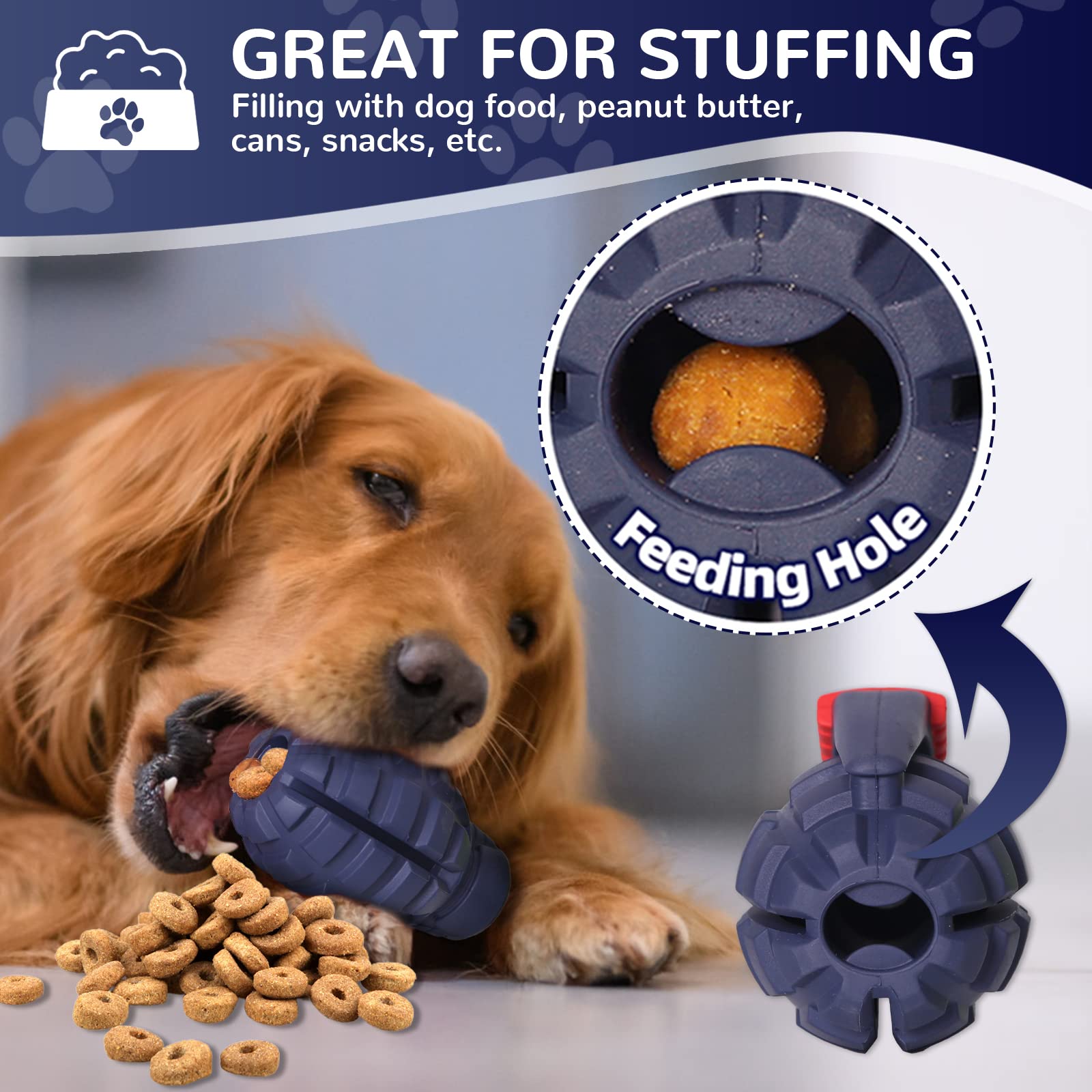 Fairsh stuffed dog toy filled with treats to enhance interactive fun.