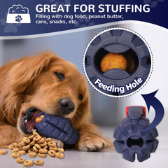 Fairsh stuffed dog toy filled with treats to enhance interactive fun.