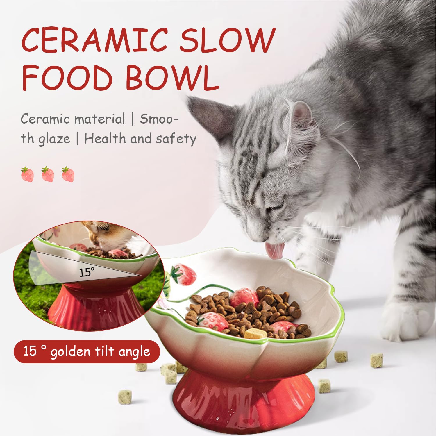 FALESHOS spine-protection cat bowl promotes proper neck alignment