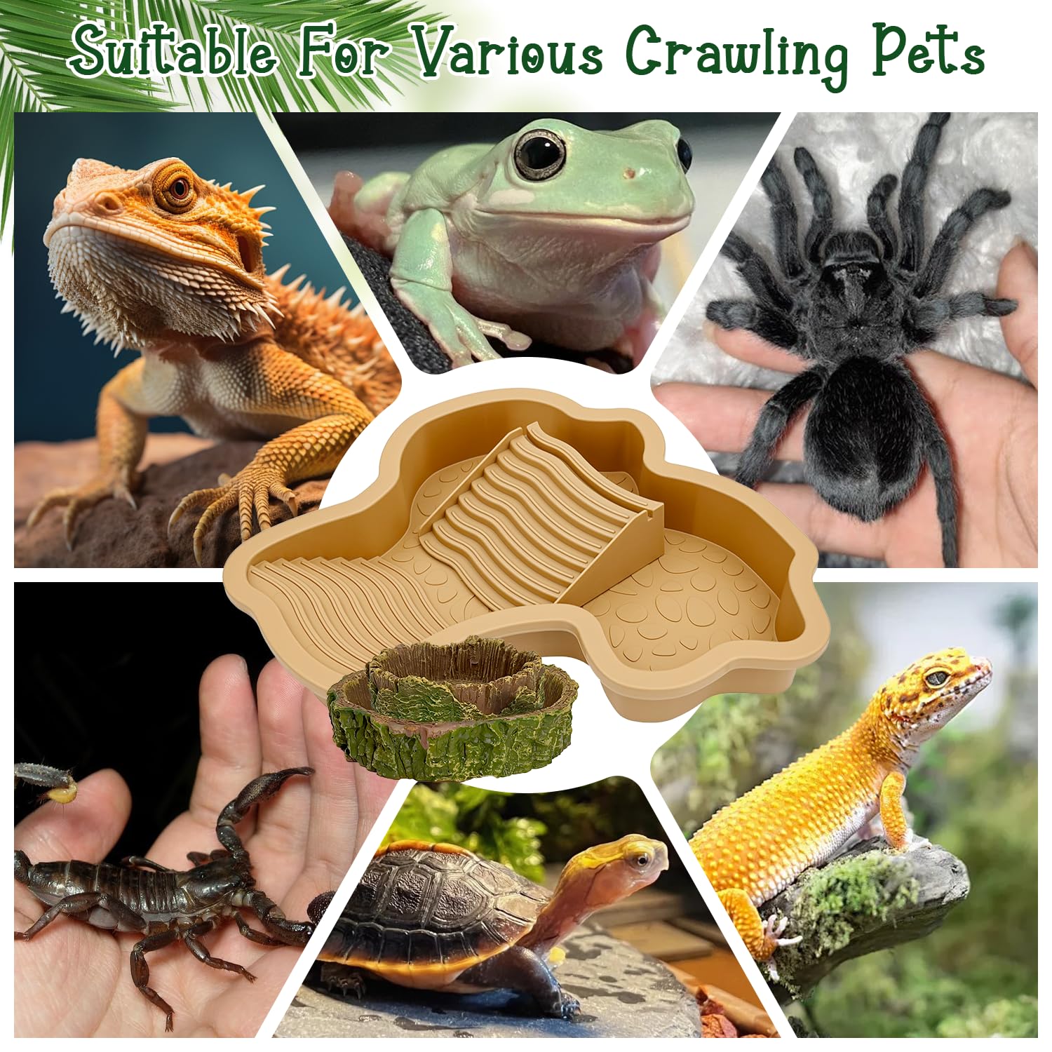 FALESHOS tree-stump food dish 7-5 inch suits smaller meals.