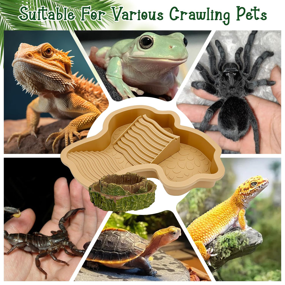FALESHOS tree-stump food dish 7-5 inch suits smaller meals.