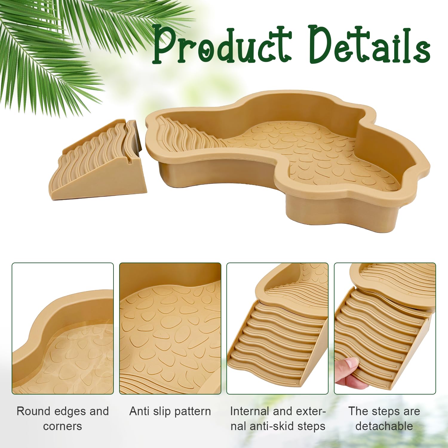 FALESHOS tree-stump food dish 9-5 inch mimics natural feeding sites.