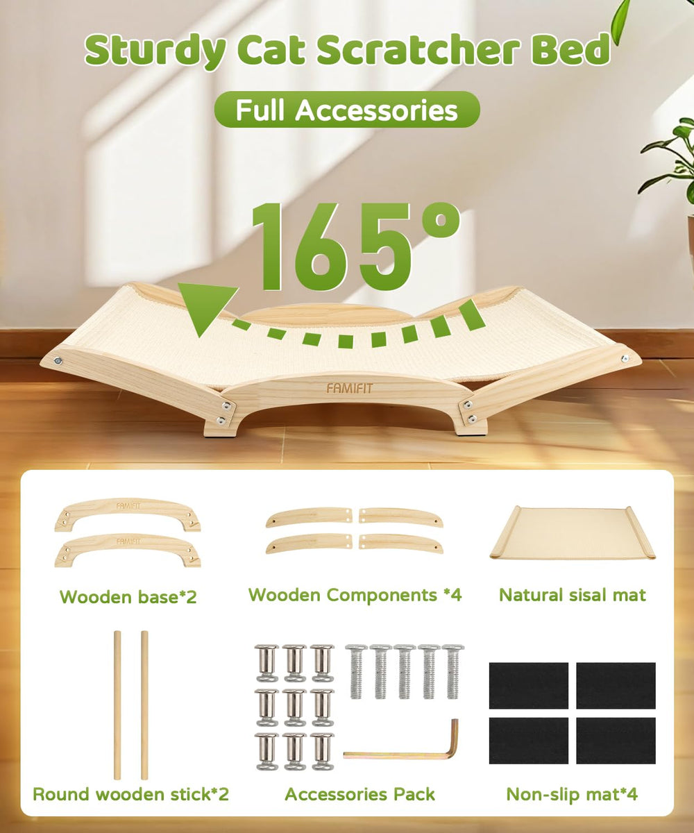 Famifit 2-in-1 scratcher bed lets cats scratch and rest in one place.