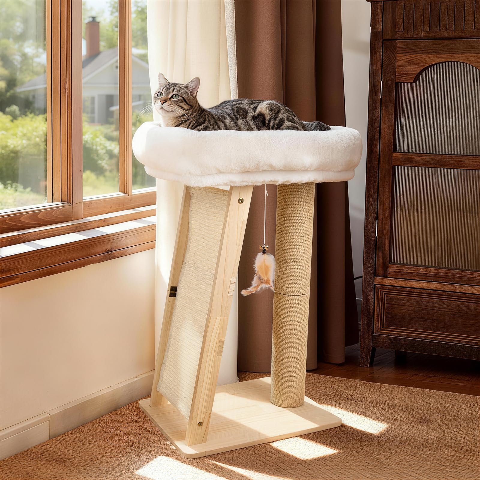 Famifit plush pad shows detachable design for easy cleaning and comfy naps.