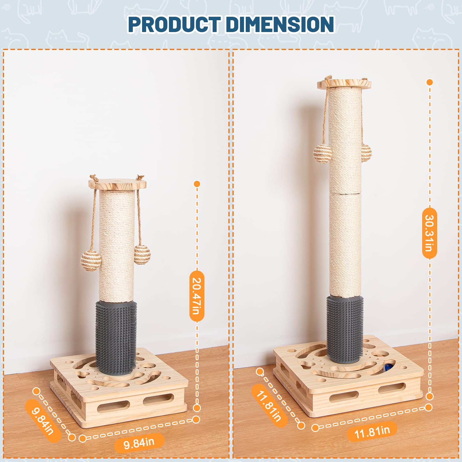 Famifit anti-slip bottom pads keep the post steady on smooth surfaces.