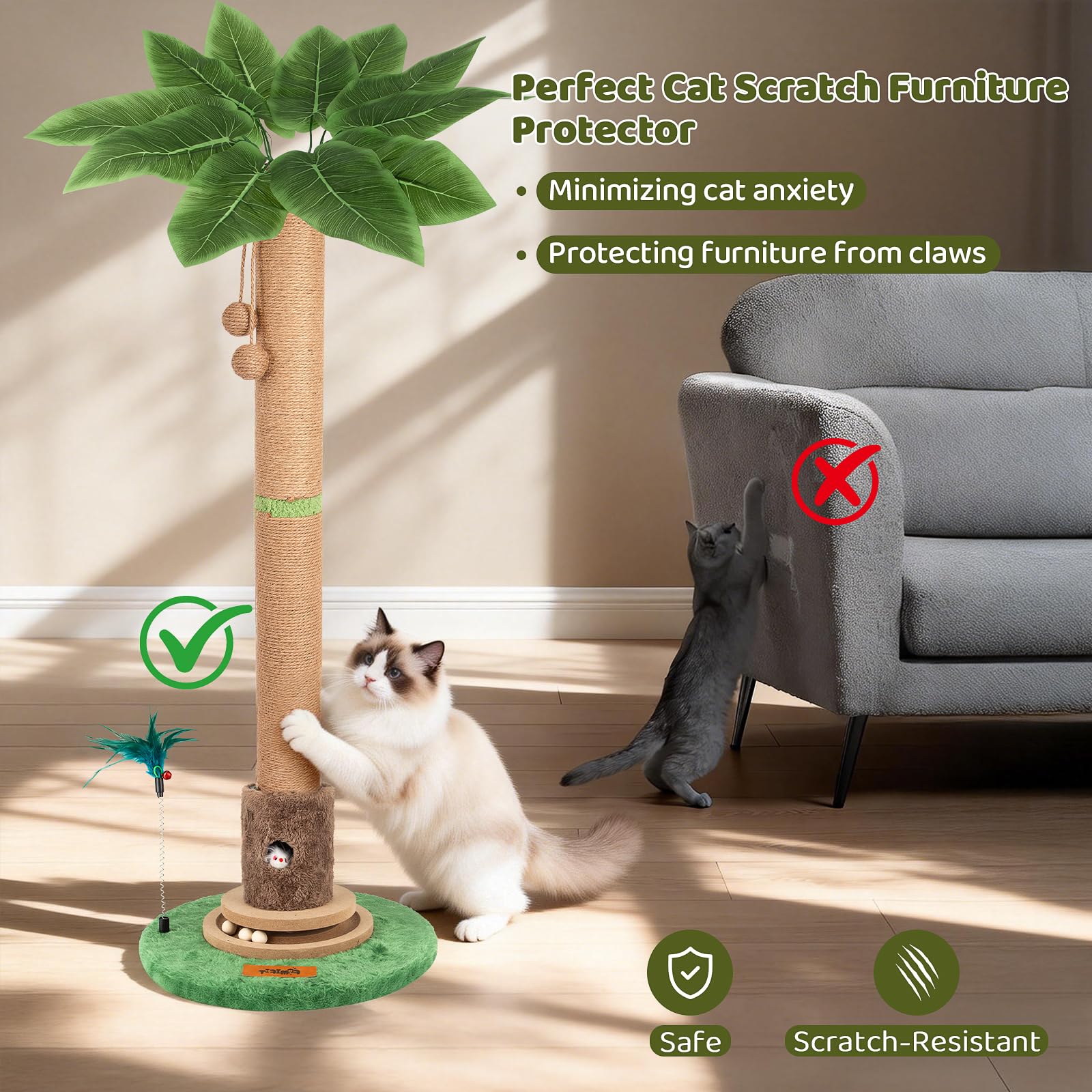 Famifit scratching post suits kittens and adults for ongoing fun.