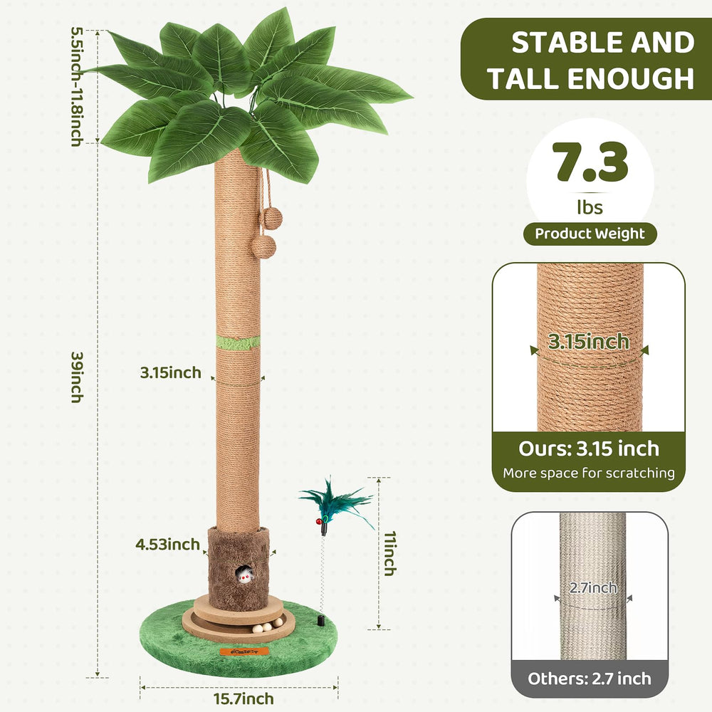 Famifit natural sisal wrap helps maintain claws and activity.