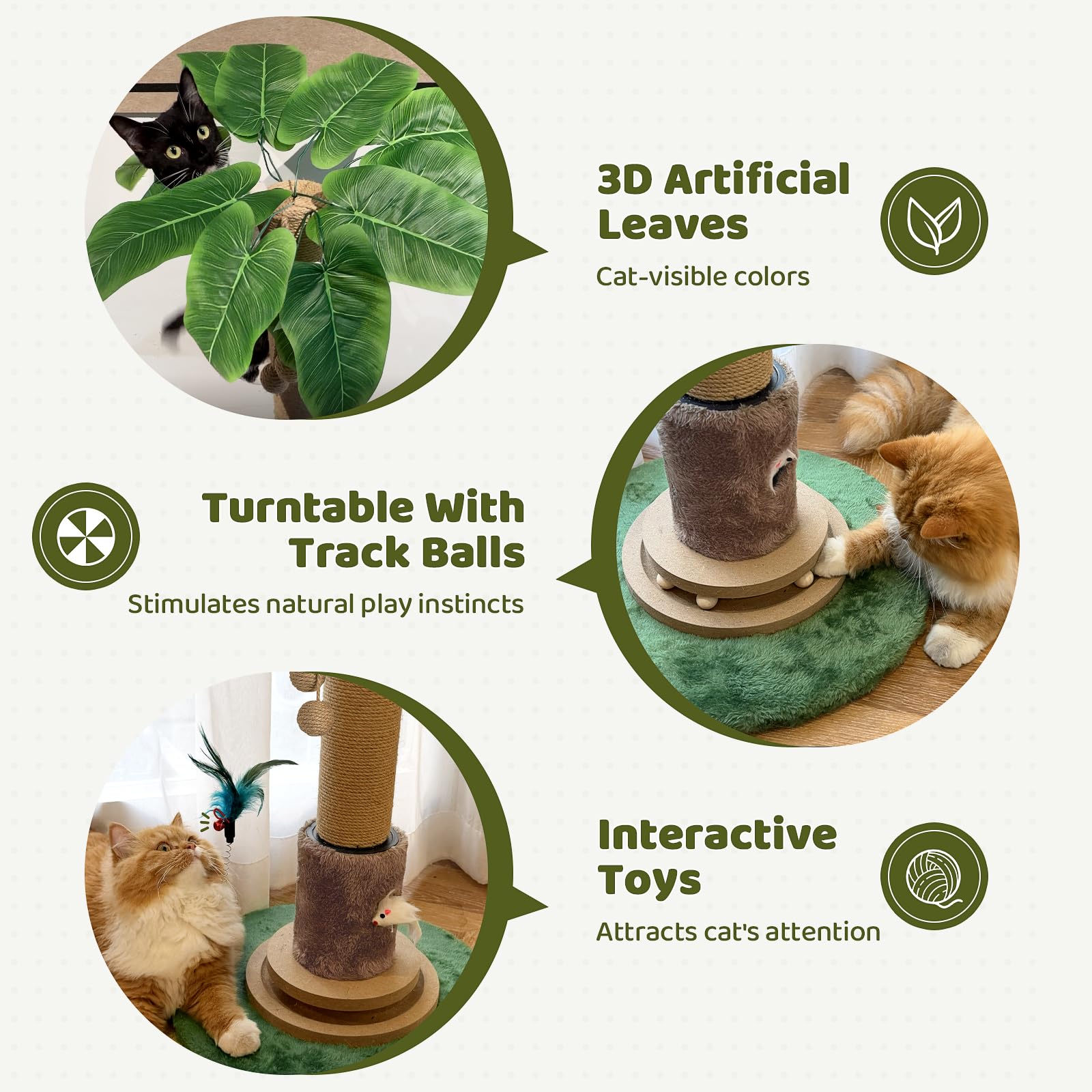 Famifit wooden base provides stable support for indoor cats and kittens.