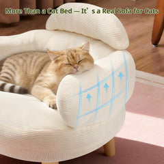 Removable cover on Famifit Cat Sofa for easy cleaning.
