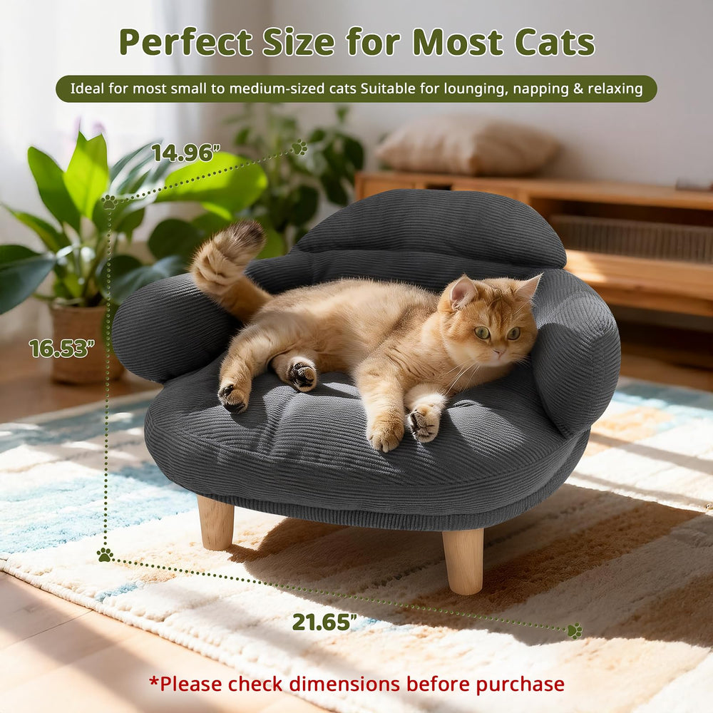 Famifit Cat Sofa velvet fabric offers soft, breathable comfort year-round.