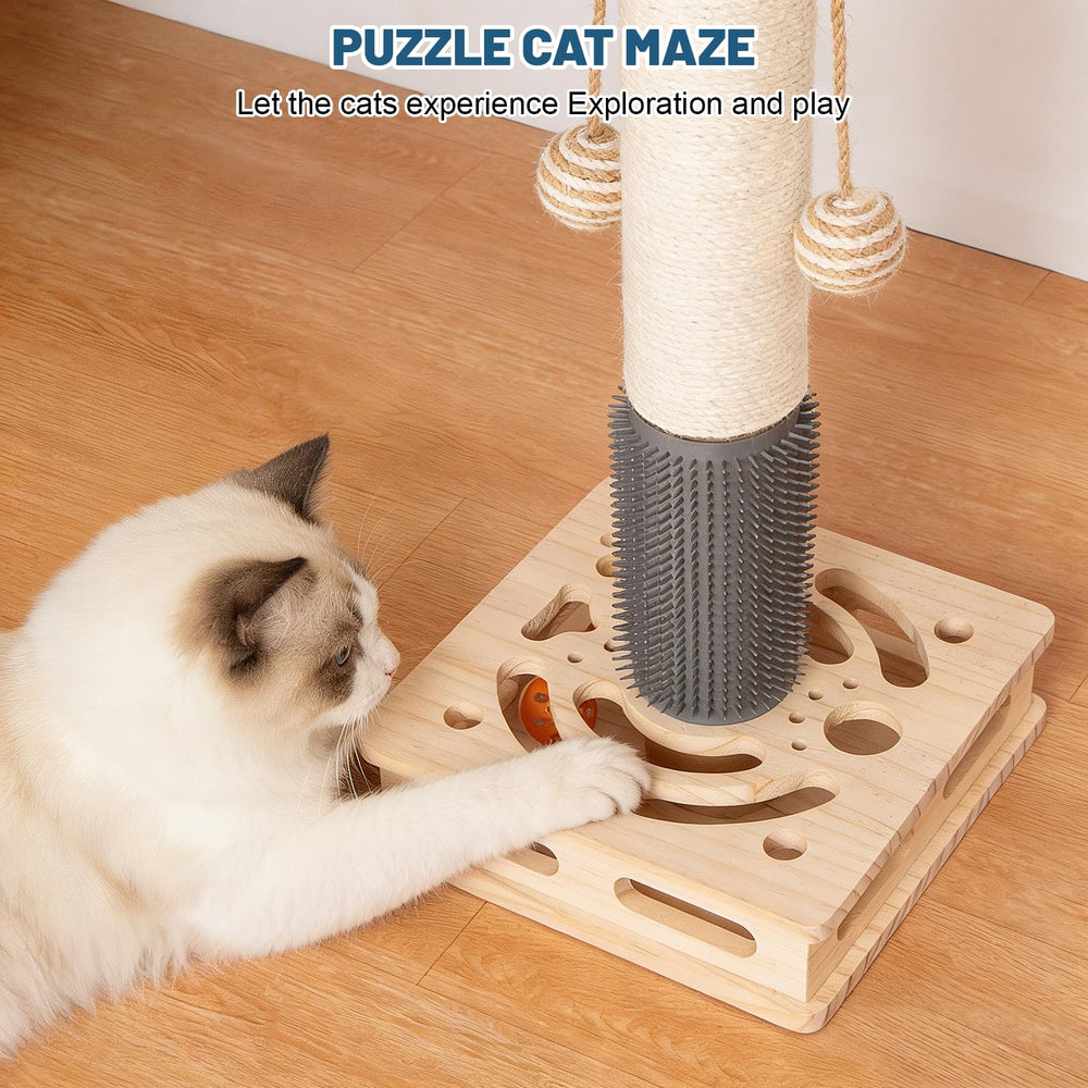 Famifit indoor cat entertainment solution combines multiple play styles.