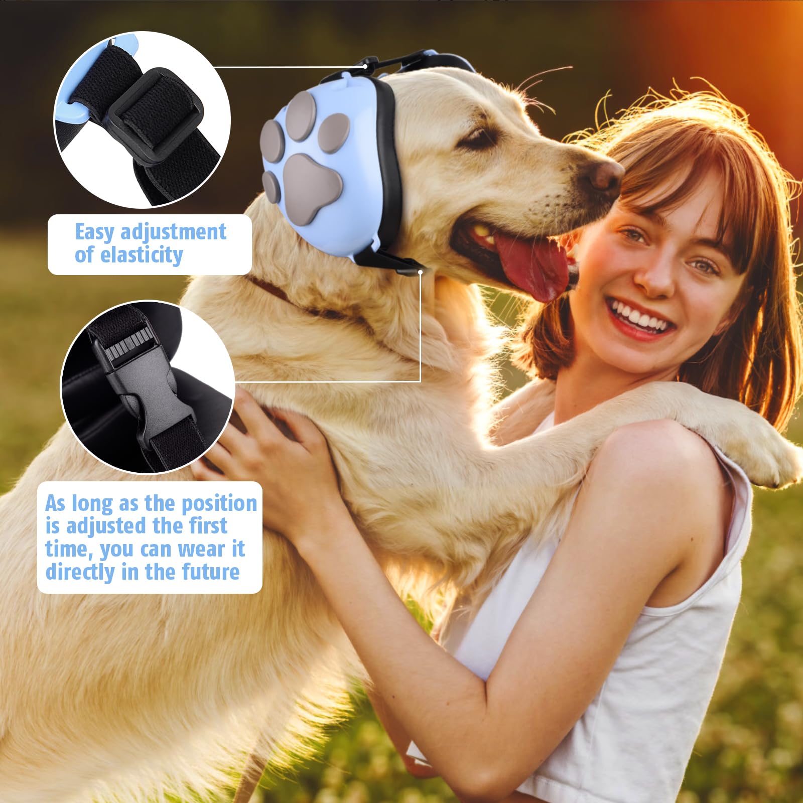 Famikako white shell pink paws muffs offer stylish option for female dogs.