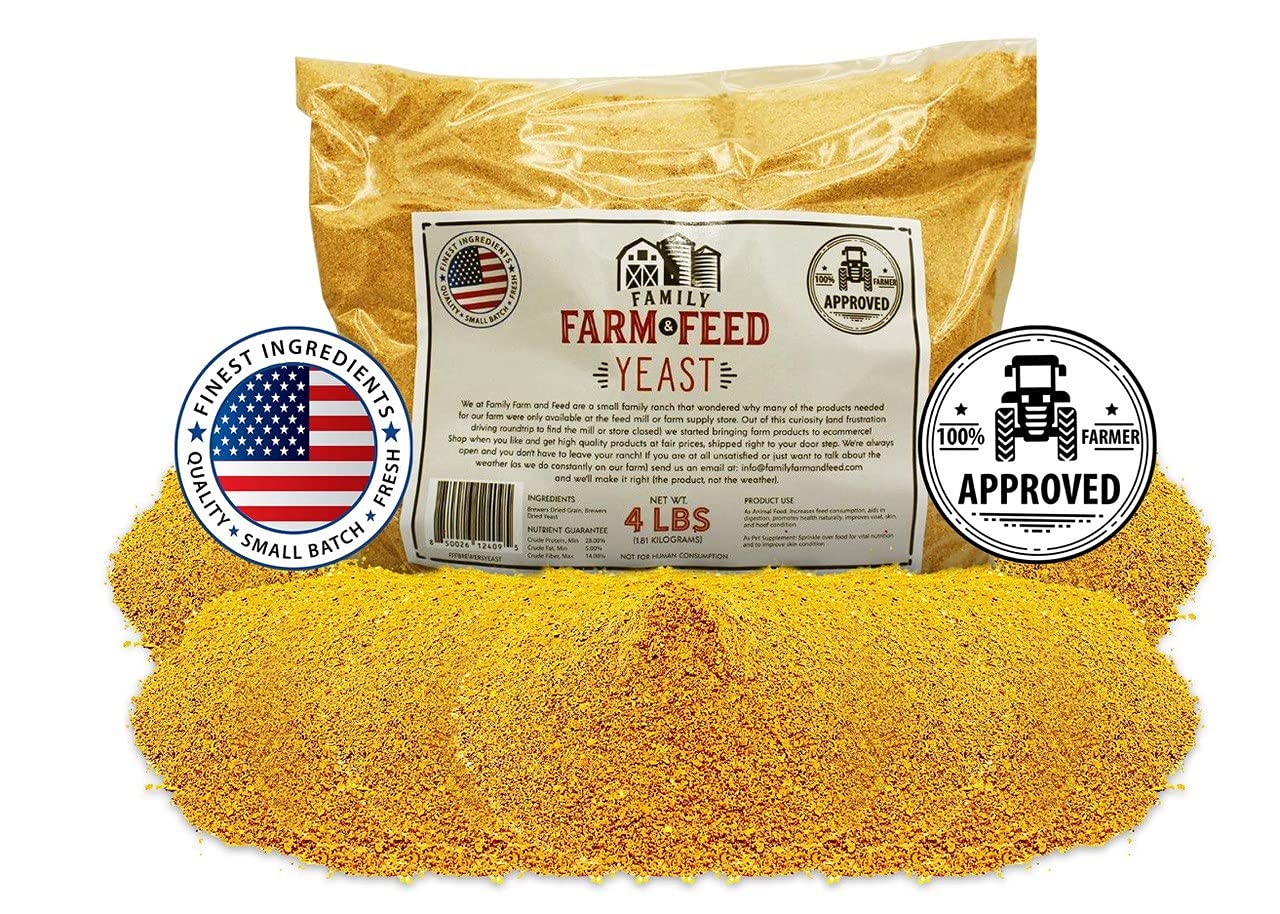 FAMILY FARM AND FEED Brewers Yeast granules in a 4 lb bag, ready to use