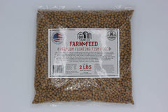 Family Farm and Feed premium floating pellets nourish pond koi and lake fish.