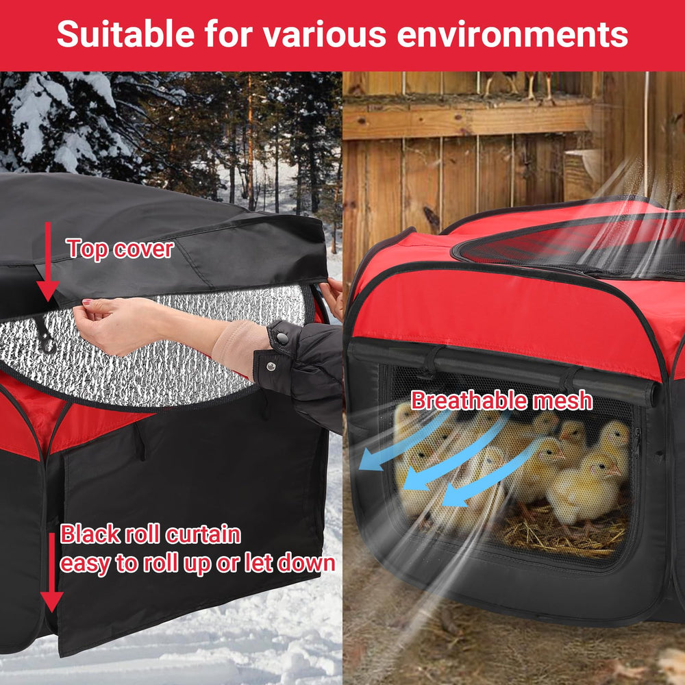 FAMIROSA brooder feeder keeps chicks fed with minimal spills.