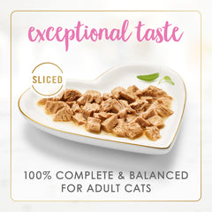 24-pack Fancy Feast cans displayed on kitchen shelf for easy access