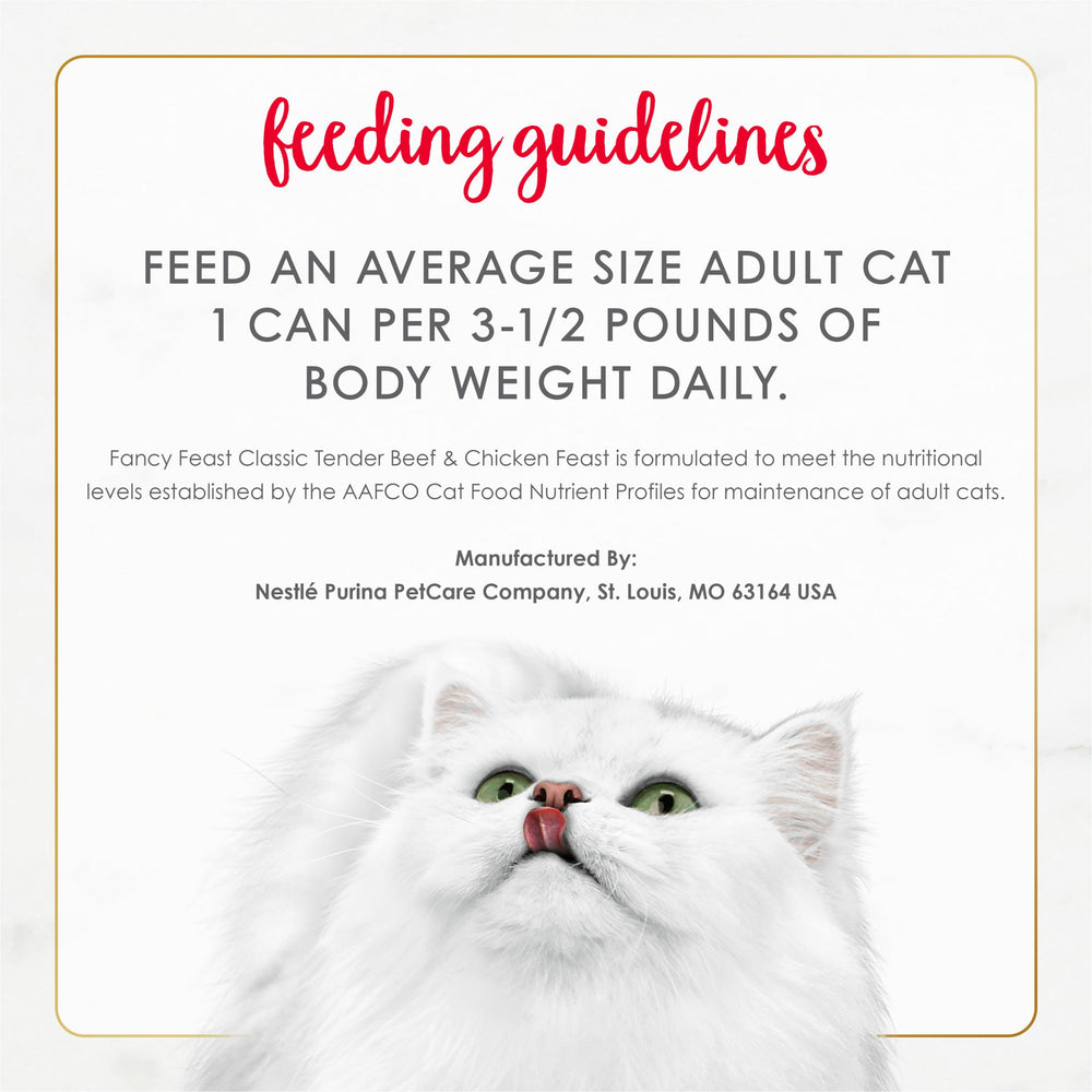 3-ounce serving size of Fancy Feast paté for meal planning.