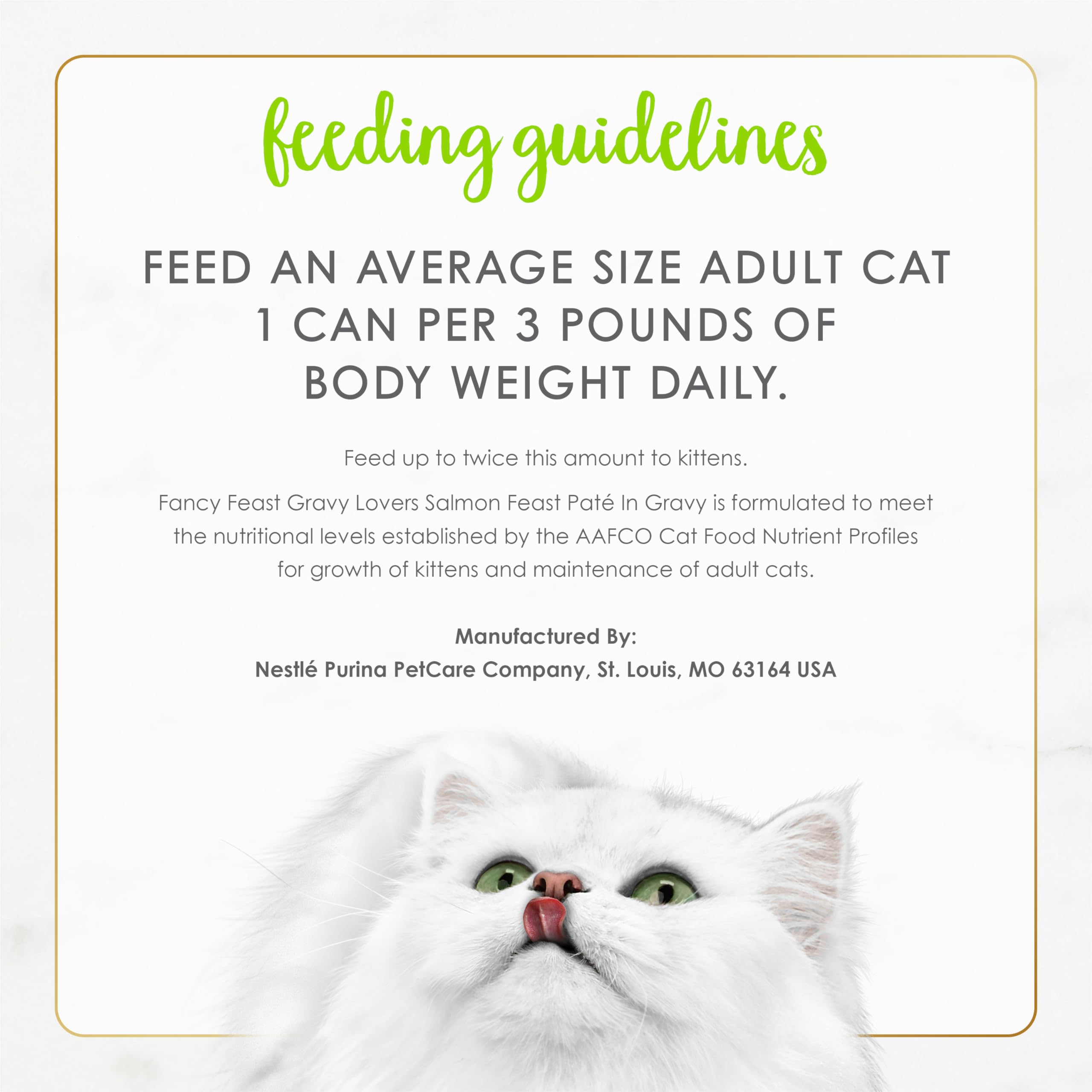 Purina facilities ensure quality and safety for this canned cat food.