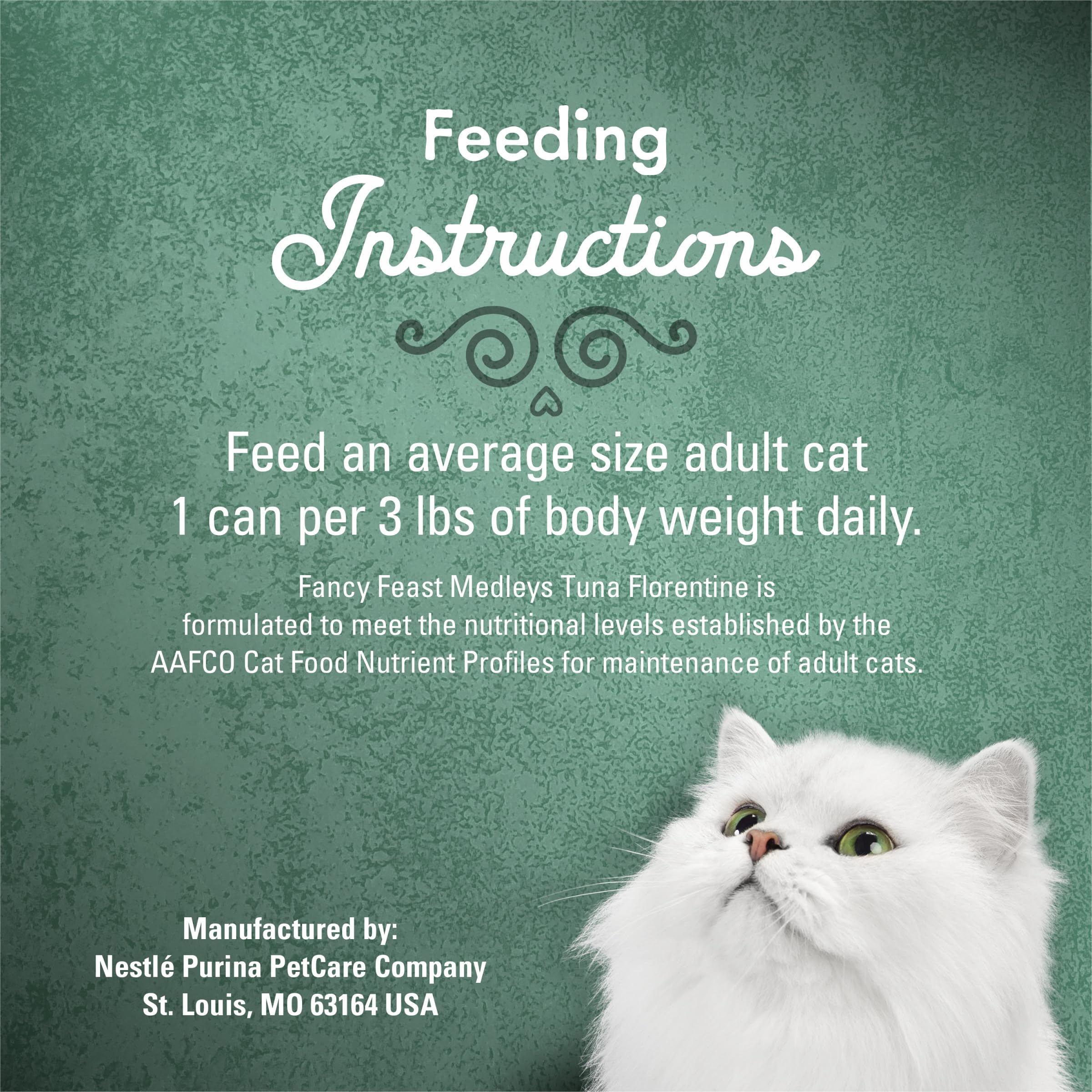 Fancy Feast Adult Cat Nutrition emphasizes complete balanced nutrition for adult cats.