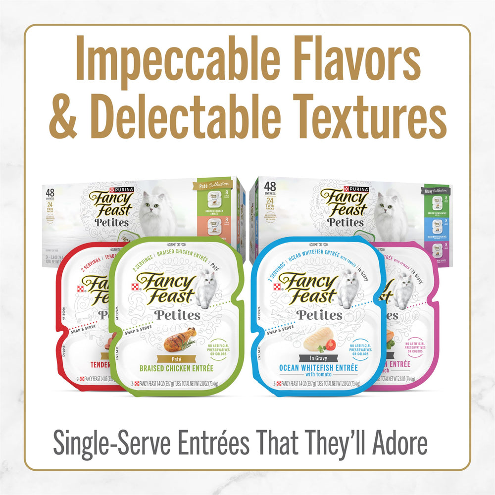 Fancy Feast provides 100 percent complete and balanced nutrition for adult cats