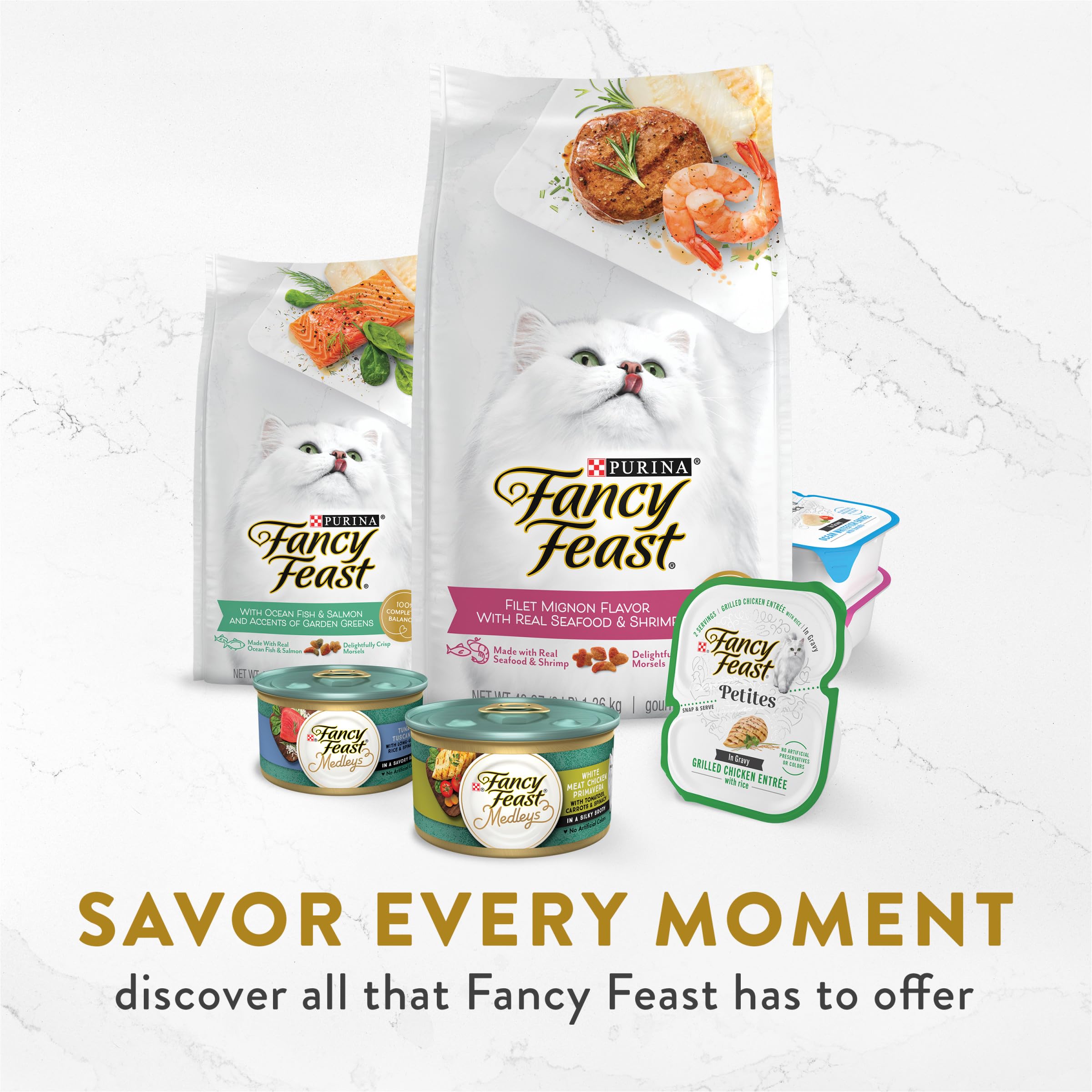 Fancy Feast Broth Complement 1.4 oz pouch with bowl pairing for hydration variety.