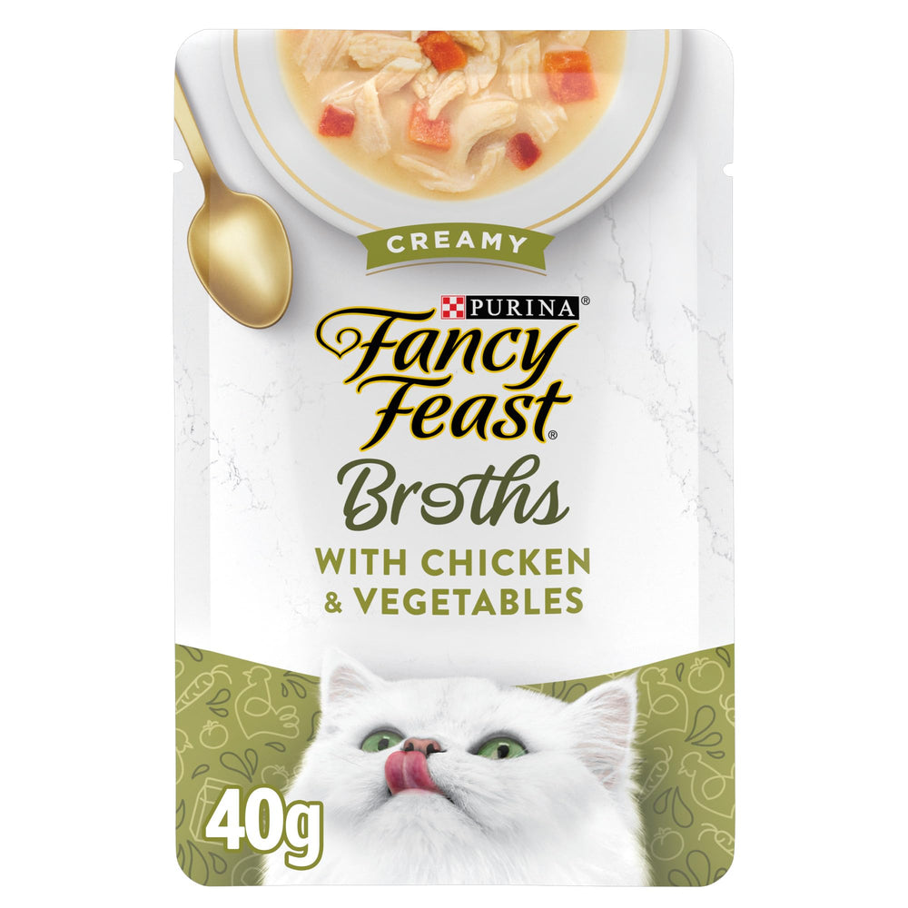 Fancy Feast Broths Classic grain-free formula with no fillers or artificial additives.