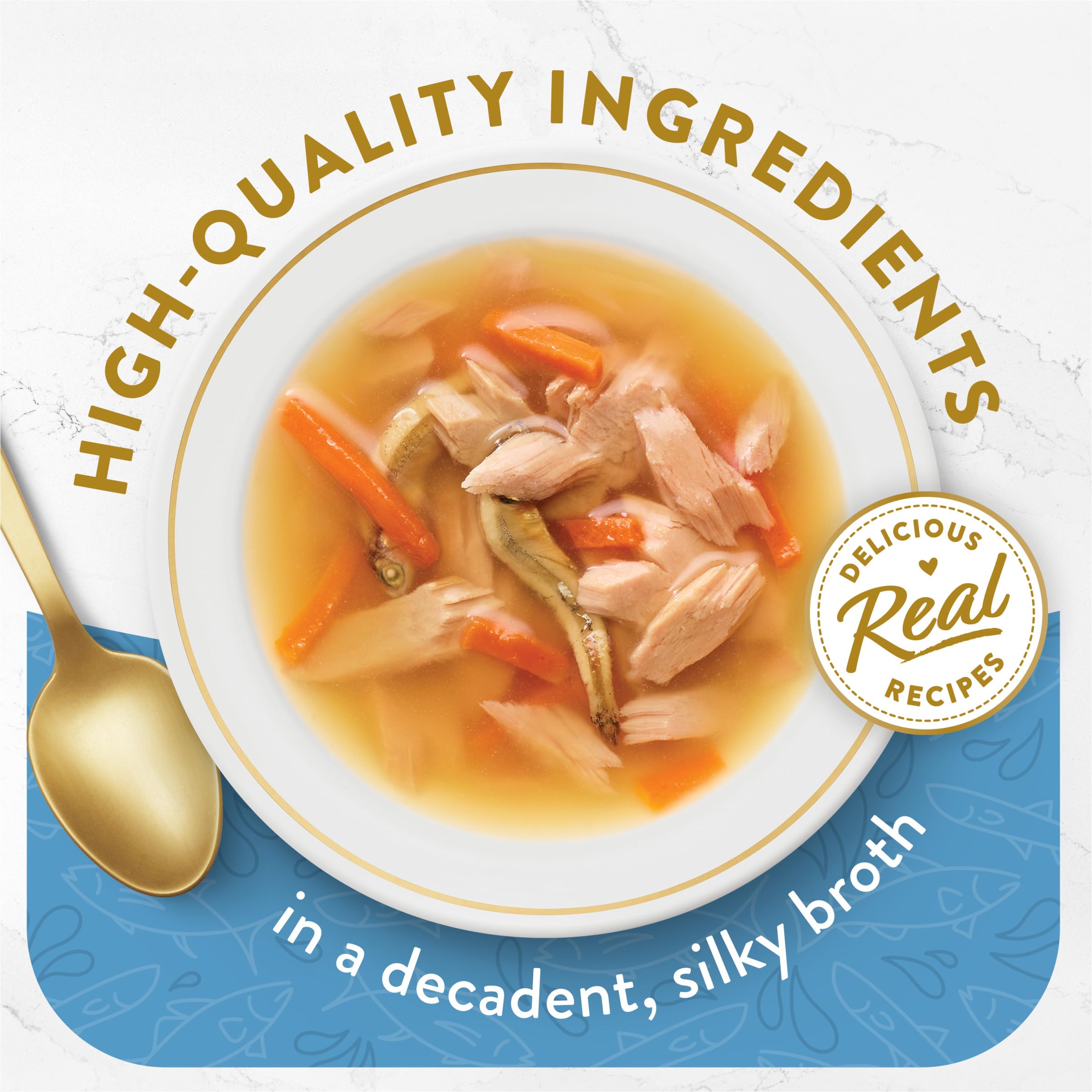 Purina Fancy Feast Broths Classic pour-ready pouch for quick, mess-free meals.