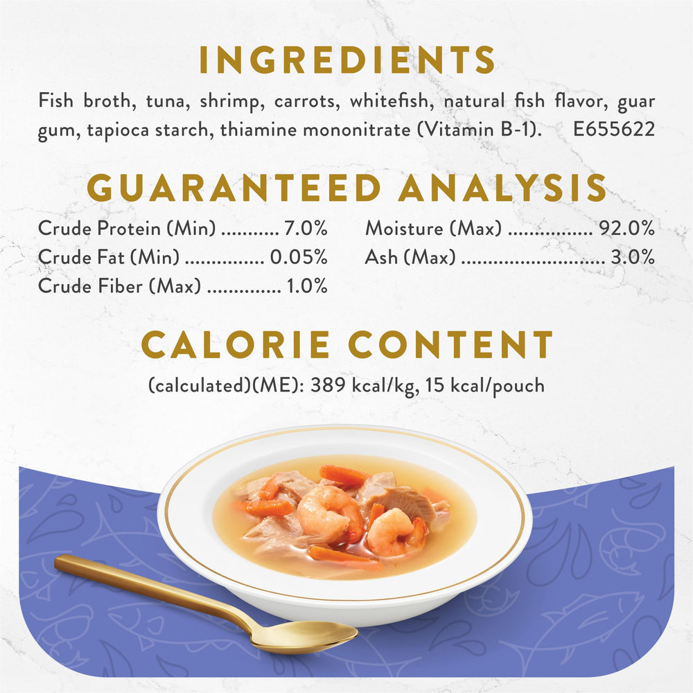 Fancy Feast Broths Classic Silky broth close-up highlighting velvety texture.