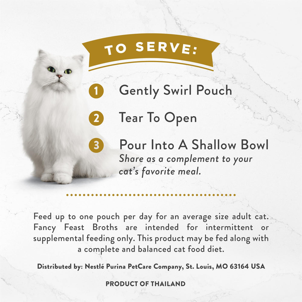 Gourmet-topped mealtime with Fancy Feast Broths and real lobster