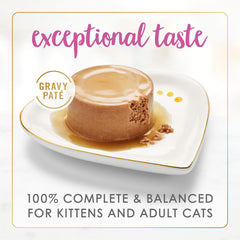 Fancy Feast open can of chicken pâté with gravy, ready to serve at mealtime