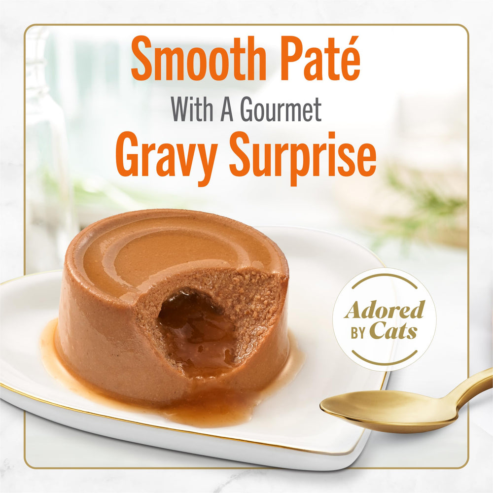 Fancy Feast Savory Centers chicken pate with gravy center close-up