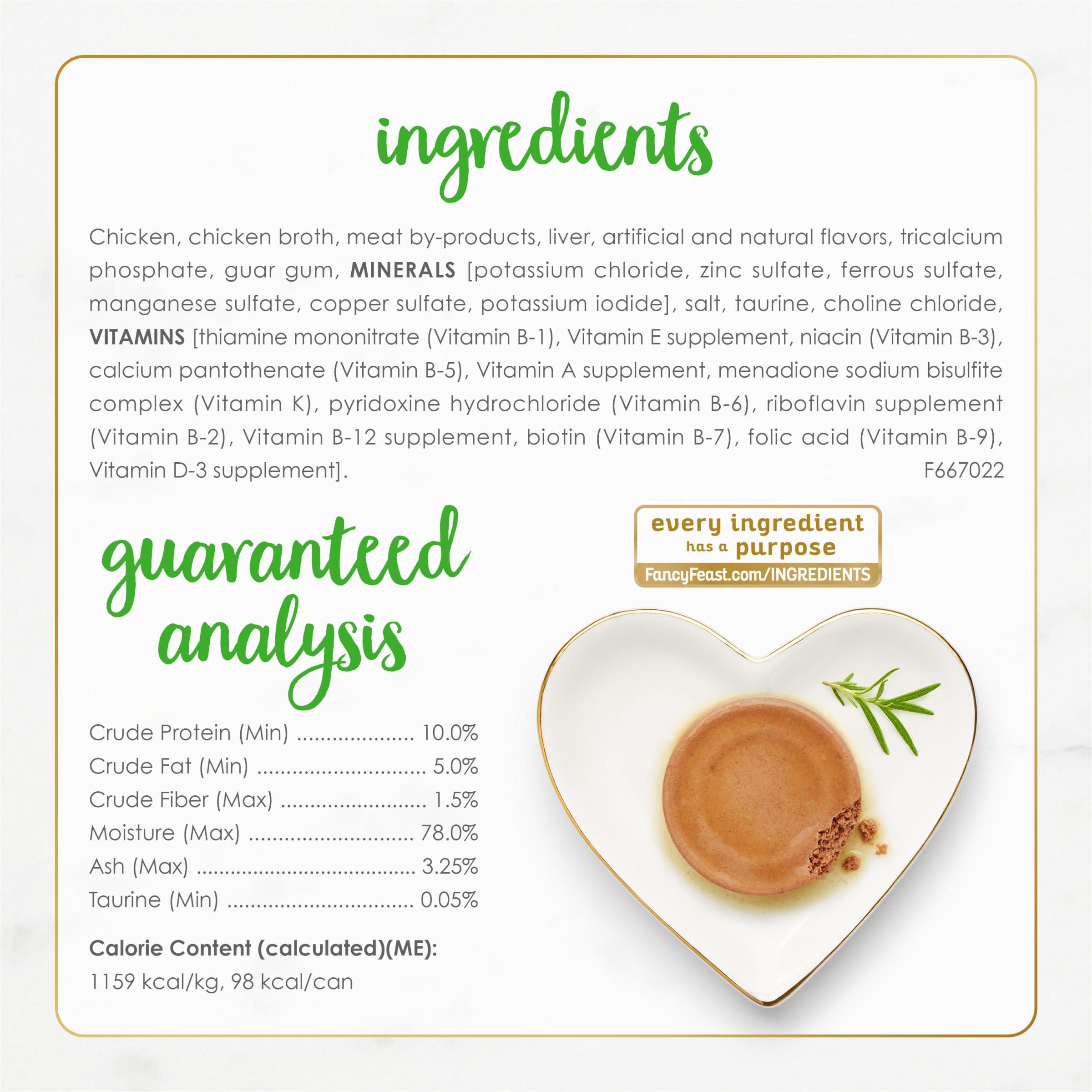 Fancy Feast Chopped Grill Feast Pate uses real chicken as first ingredient