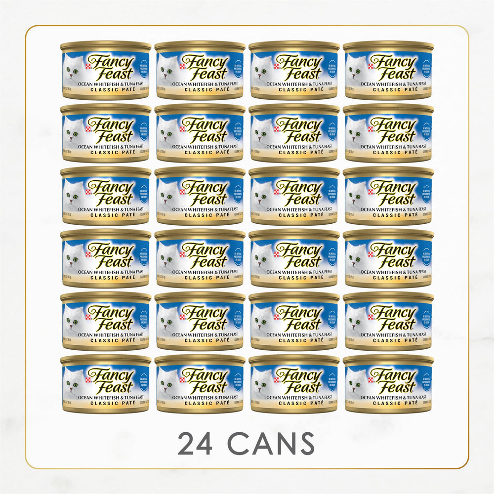Smooth texture of Fancy Feast Classic Pate shown as a soft, appealing cat food