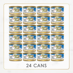 Smooth texture of Fancy Feast Classic Pate shown as a soft, appealing cat food