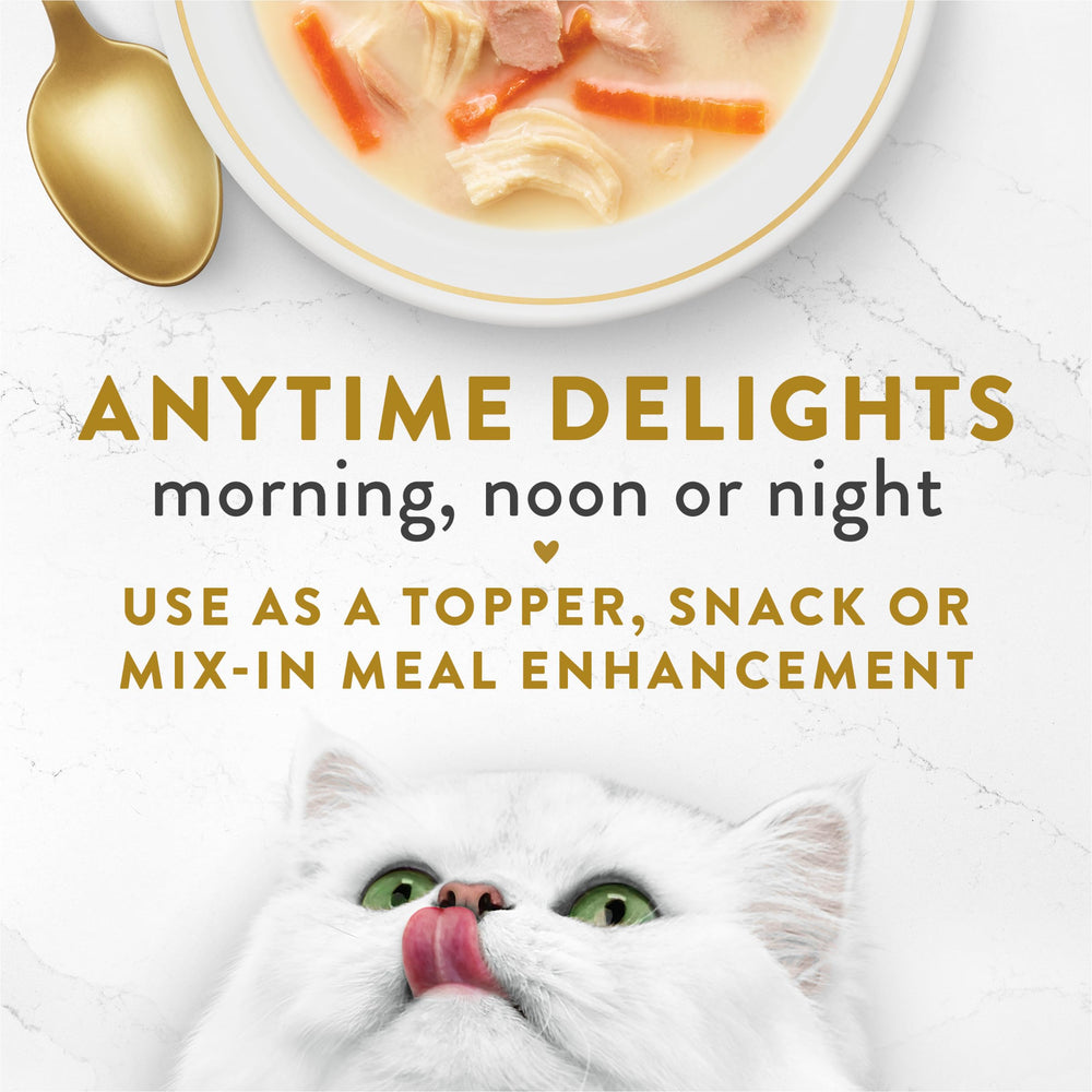 Serving dish featuring Fancy Feast Creamy Broth to elevate meals