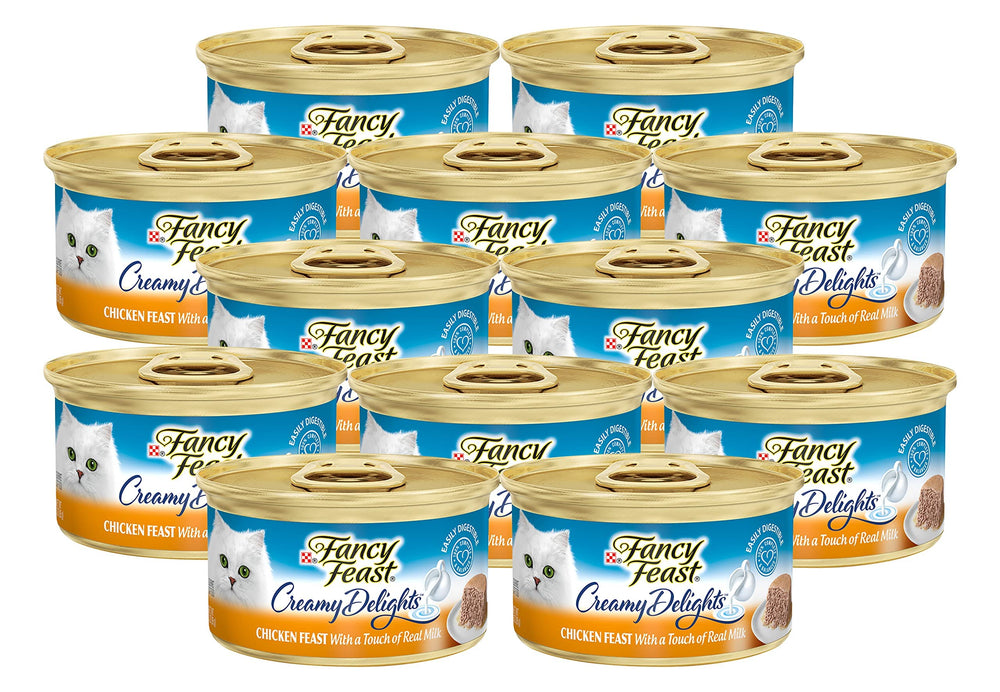 Fancy Feast Creamy Delights chicken pate front can for easy, convenient serving.