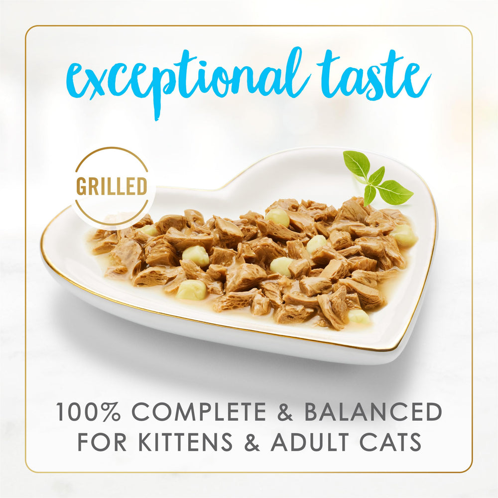 Fancy Feast Delights cheddar cheese shreds on tuna medley