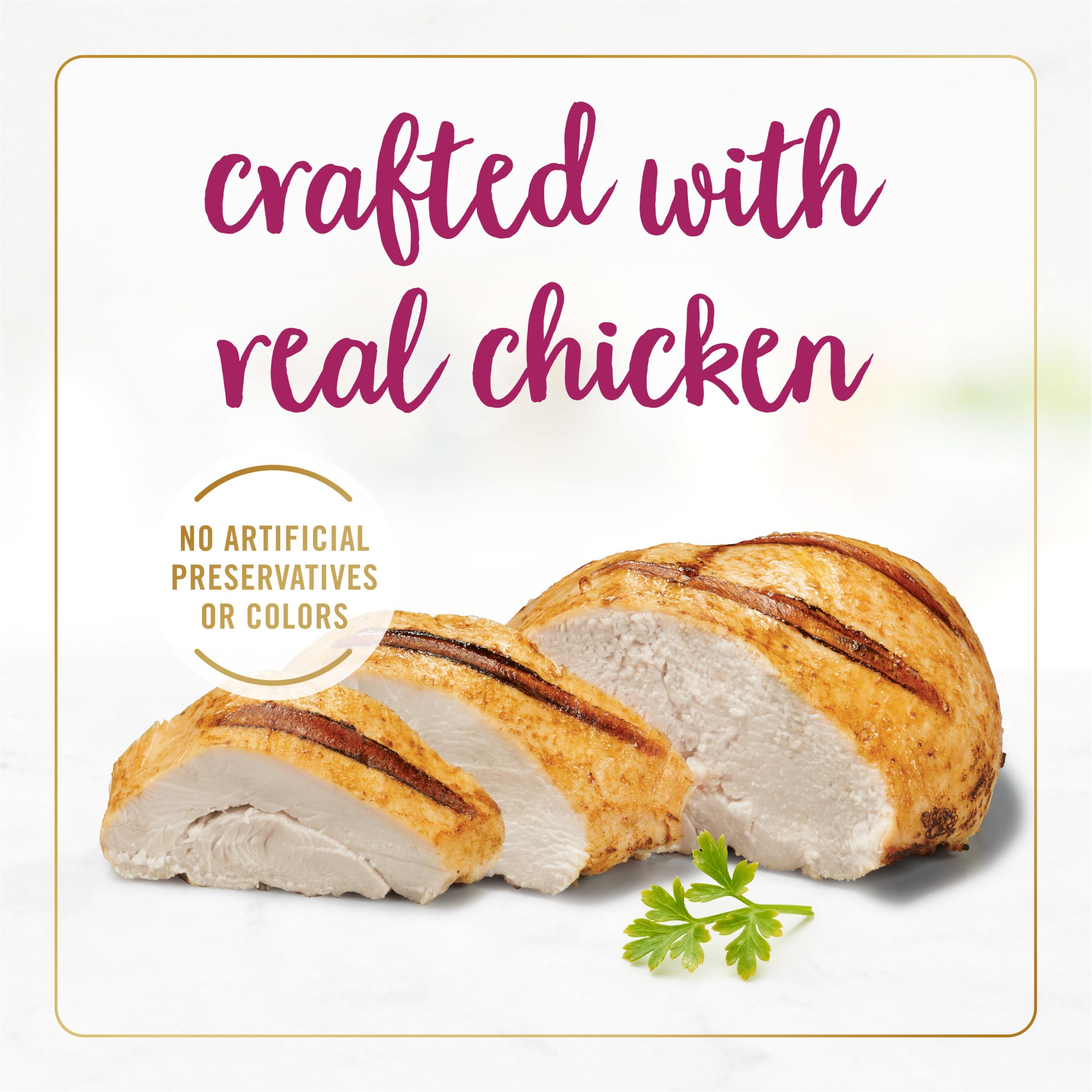 Fancy Feast Delights rich gravy pour, enhances flavor and aroma for mealtime.
