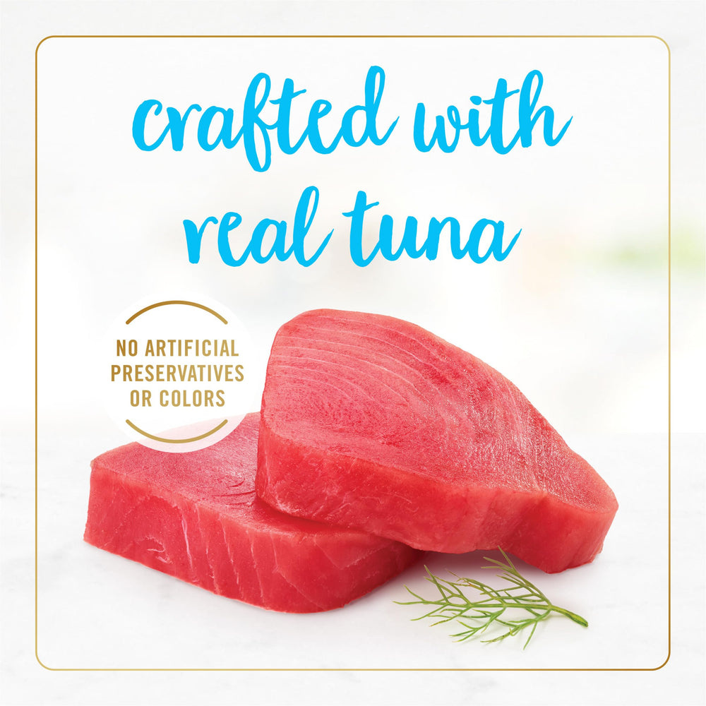 Fancy Feast Delights serving bowl with tuna for mealtime convenience