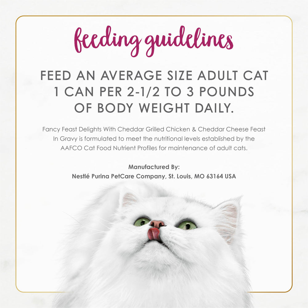 Fancy Feast Delights US-made recipe, quality checks highlight safety and consistency.