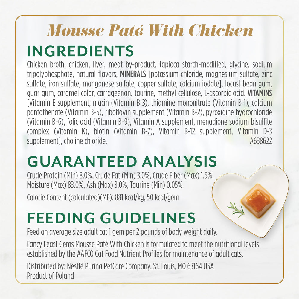 Fancy Feast Gems silky texture pate image highlights smooth mouthfeel and easy portioning.