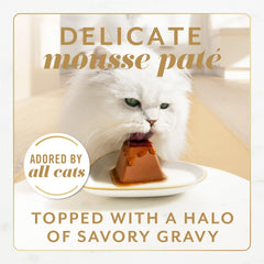 Fancy Feast Gems Tuna Pate Mousse with Savory Gravy entices picky eaters.