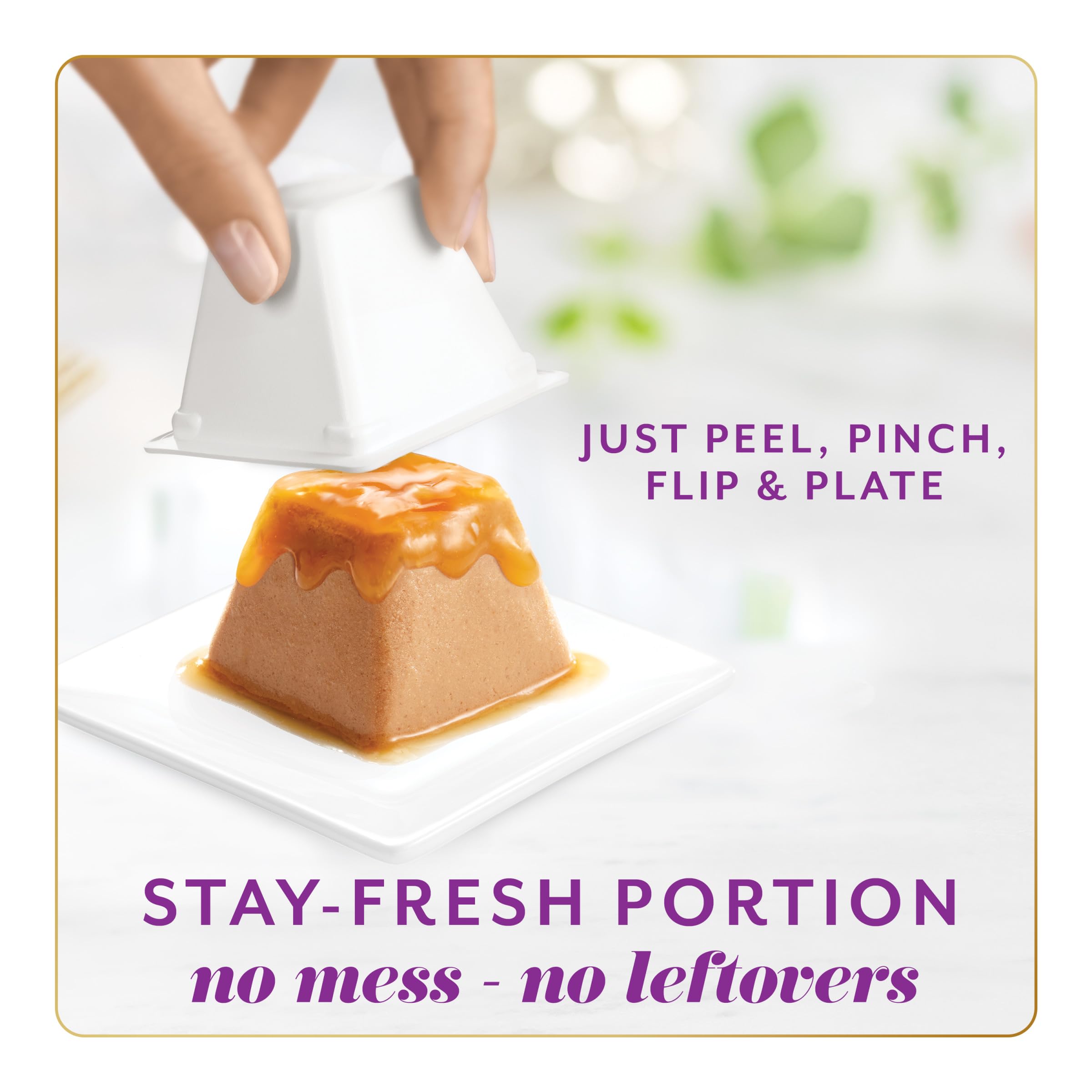 Fancy Feast Gems turkey pate mousse silky texture invites careful tasting by cats.