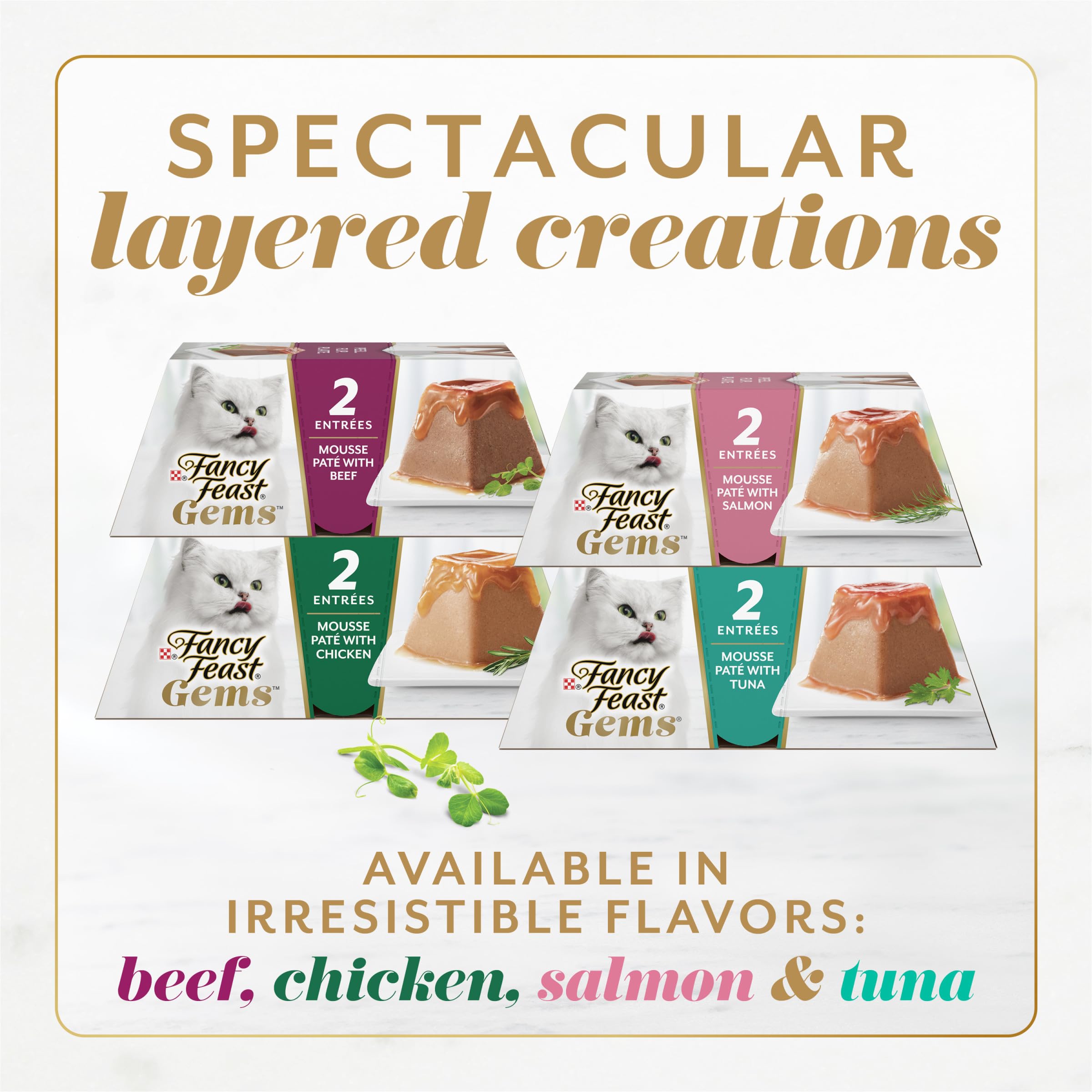Fancy Feast Gems Two Portions Pack two ready-to-serve portions per box.