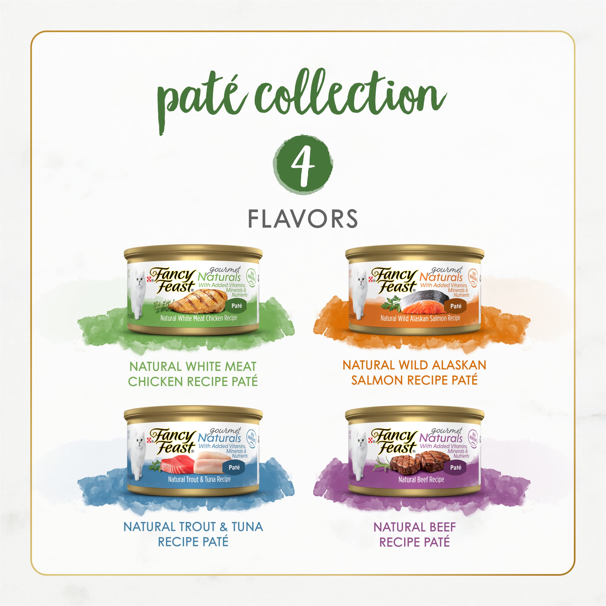 Fancy Feast Gourmet Naturals Chicken Pate can, natural ingredients with added vitamins