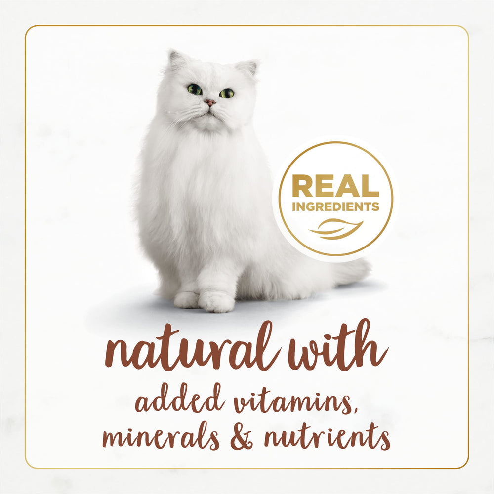 Fancy Feast Gourmet Naturals packaging shows no artificial colors, flavors or preservatives.