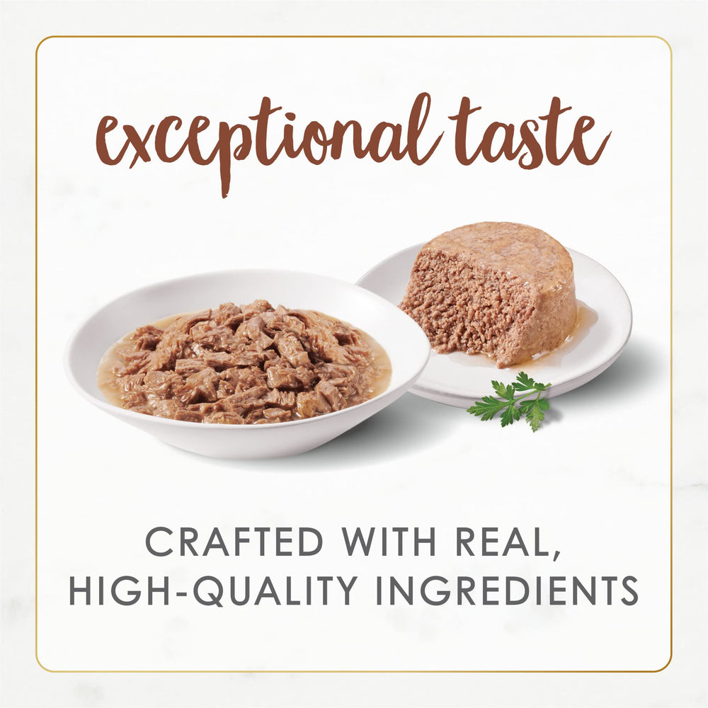 Fancy Feast Gourmet Naturals variety pack image shows a complete adult cat meal range.