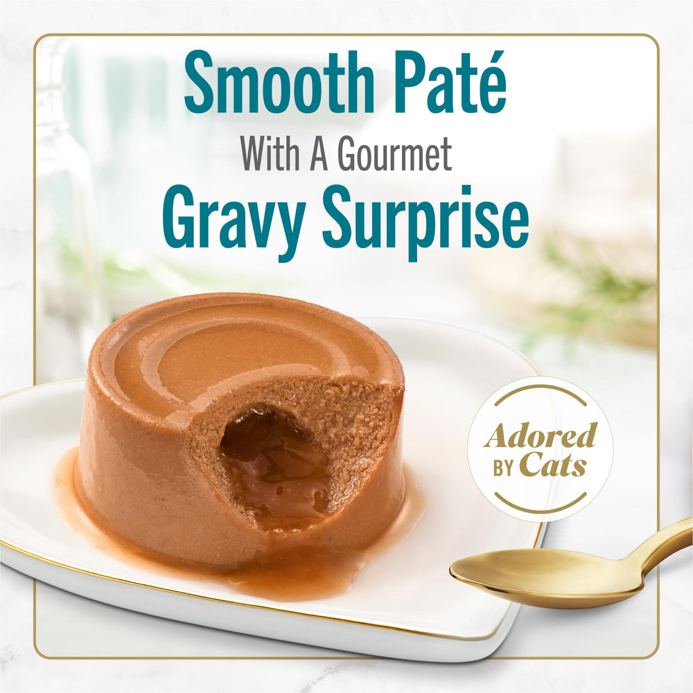 Gravy center delivers savory moisture in Fancy Feast tuna pate.